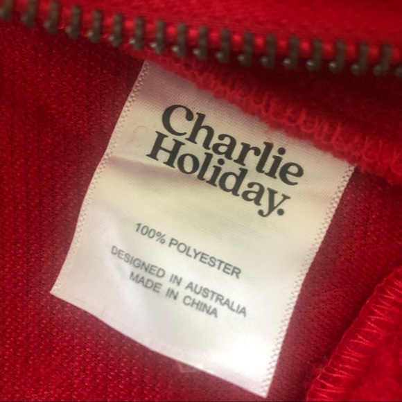 Charlie Holiday Somerset Oversized Faux Fur Teddy Jacket, RED S NWT - Picture 11 of 11